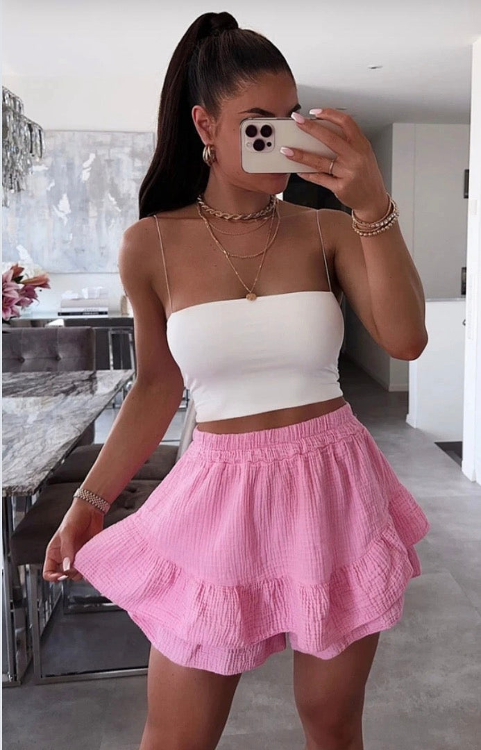 Jupe short en gaz de Coton